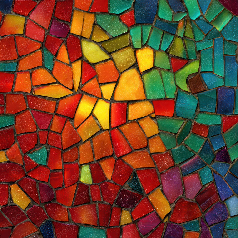 Rainbow Glass Mosaic Digital Paper Pack (DDD008353)