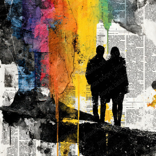Rainbow News Riot Digital Paper Pack (DDD003149)