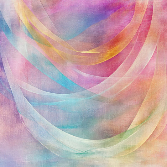 Rainbow Ribbons Fabric Background Digital Paper Pack (DDD003153)
