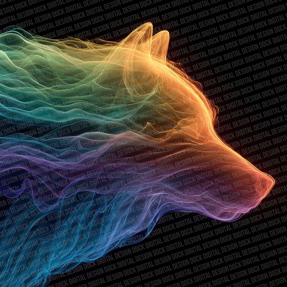 Rainbow Smoke Wolf Digital Paper Pack (DDD003159)
