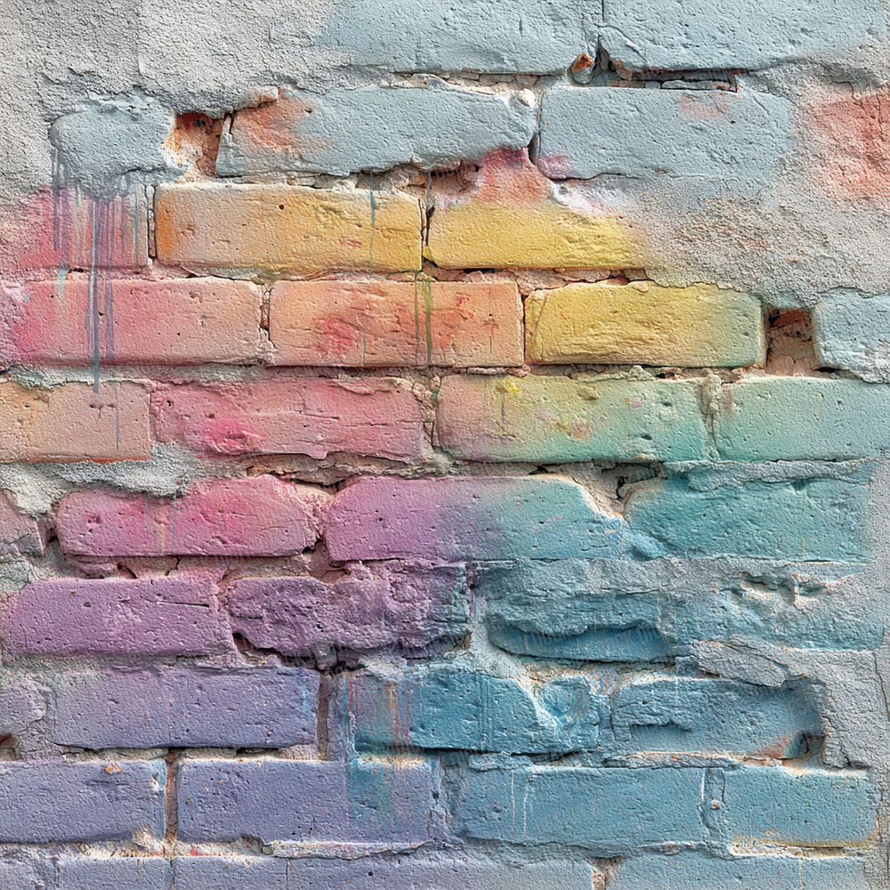Rainbow Wash Brick Wall Digital Paper Pack (DDD003163)