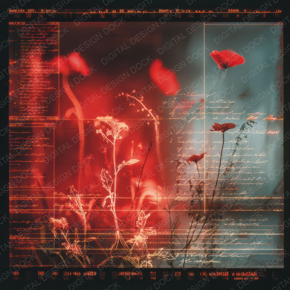 Redlight Leaf Fade Digital Paper Pack (DDD003190)