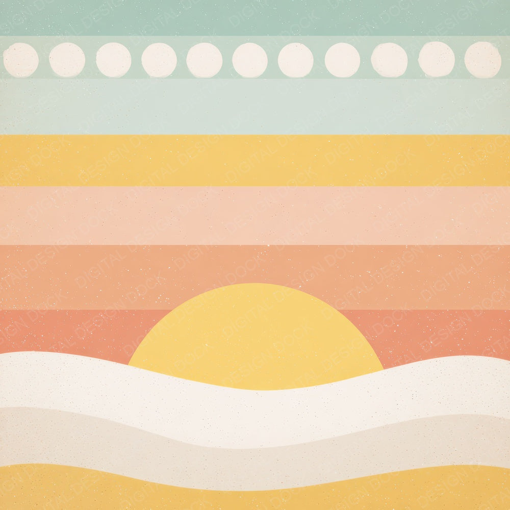 Retro Geometric Pastel Digital Paper Pack (DDD003210)