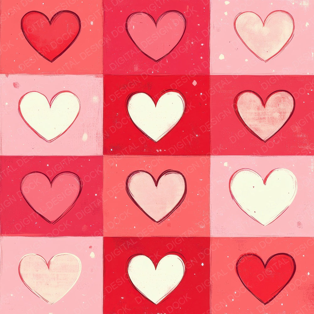 Retro Pop Hearts Digital Paper Pack (DDD003216)