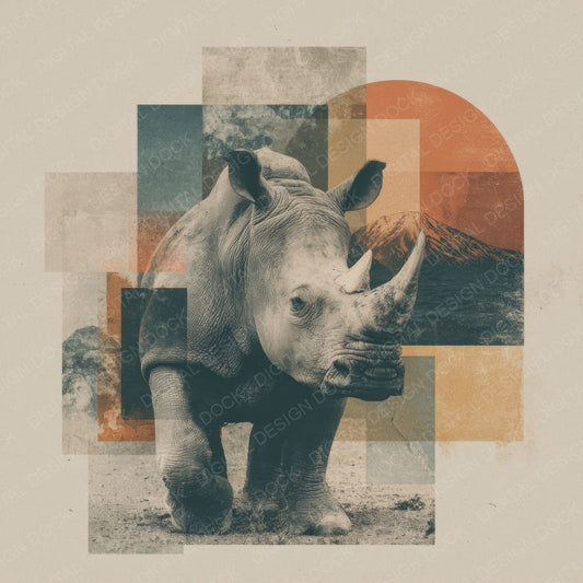 Rhino Savannah Moodboard Digital Paper Pack (DDD003226)