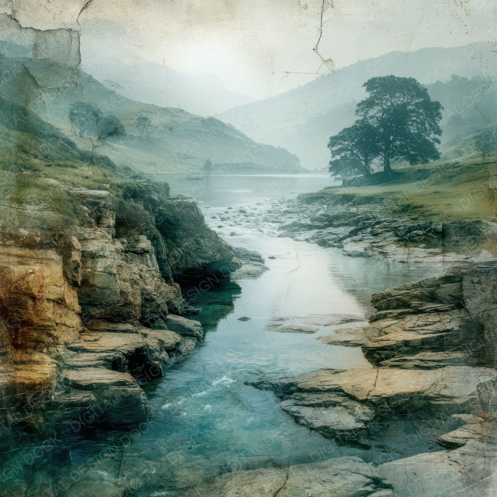 River Scenic Layers Digital Paper Pack (DDD007943)