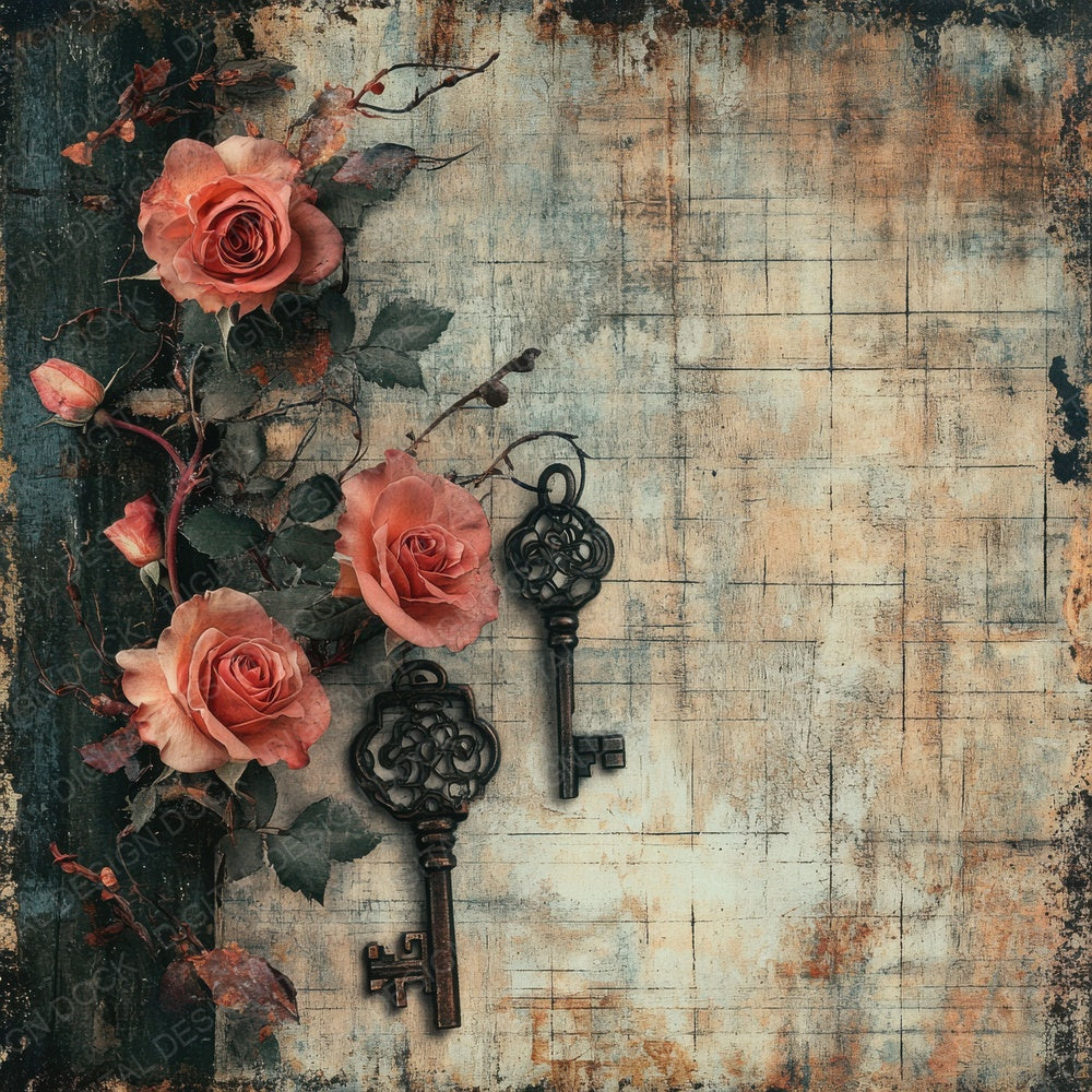 Rose Key Rust Digital Paper Pack (DDD003269)