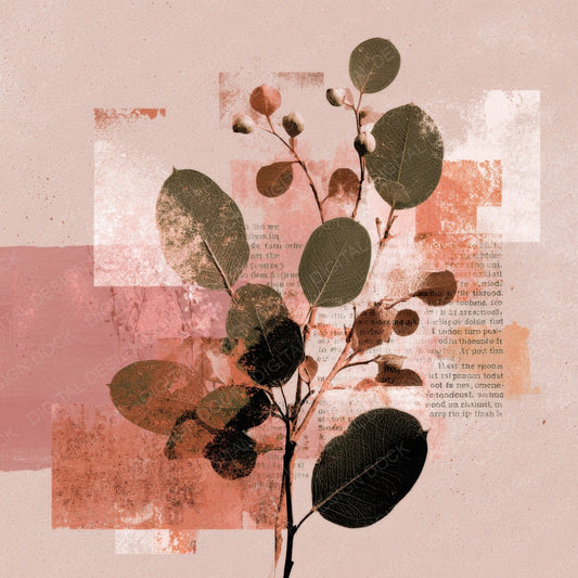 Rose Leaf Brush Type Fade Digital Paper Pack (DDD003270)