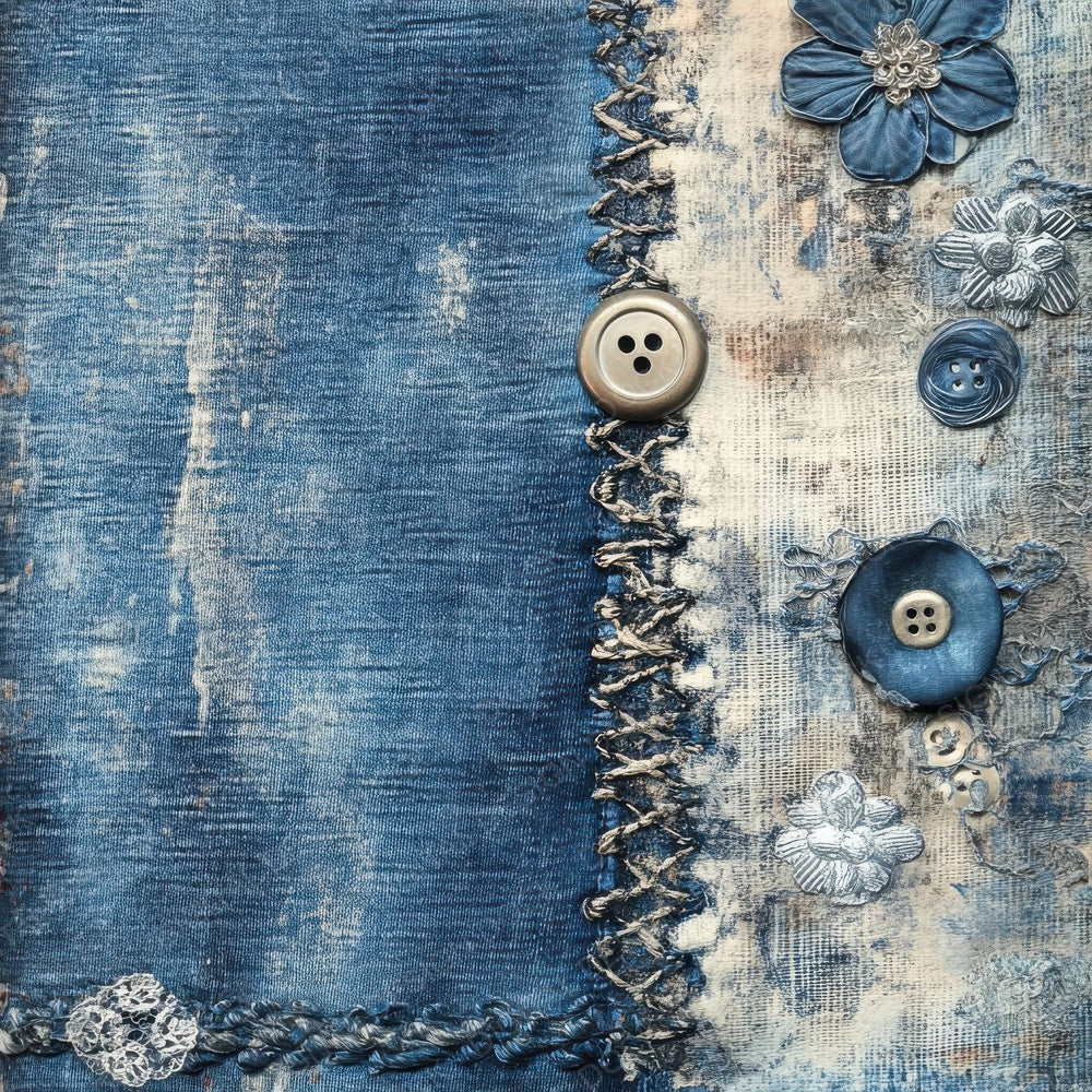 Rugged Denim Fabric Digital Paper Digital Paper Pack (DDD003295)