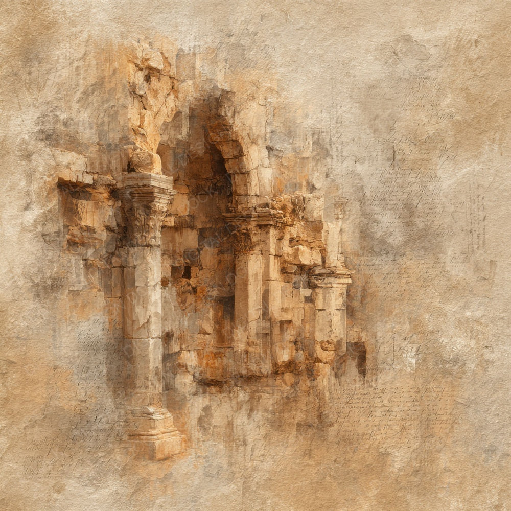 Ruins Archaeology Notes Wash Digital Paper Pack (DDD003298)