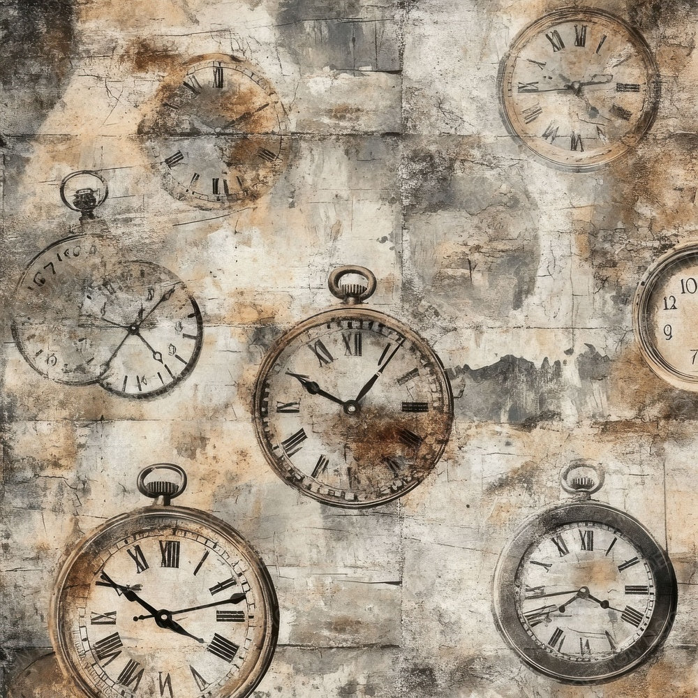 Rusted Pocket Watch Background Digital Paper Pack (DDD003319)