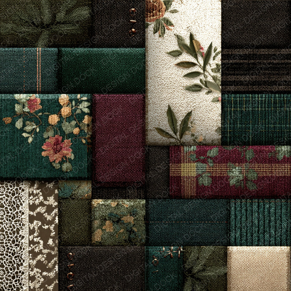 Rustic Tartan Cord Patchwork Fabric Digital Paper Pack (DDD003329)