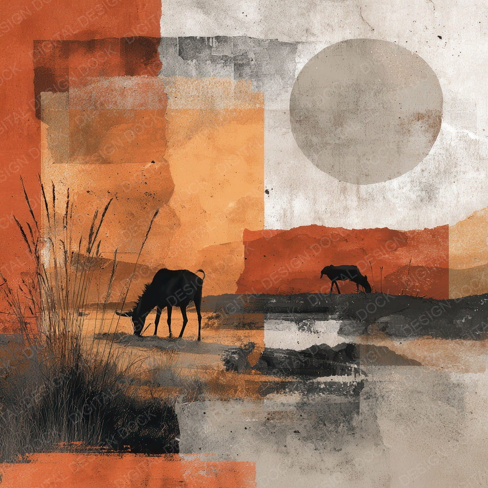 Safari Earth Collage Digital Paper Pack (DDD003335)