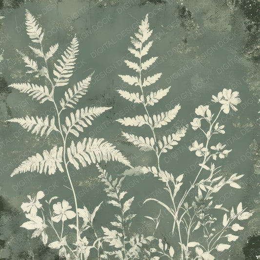 Sage Chalk Florals Digital Paper Pack (DDD003341)