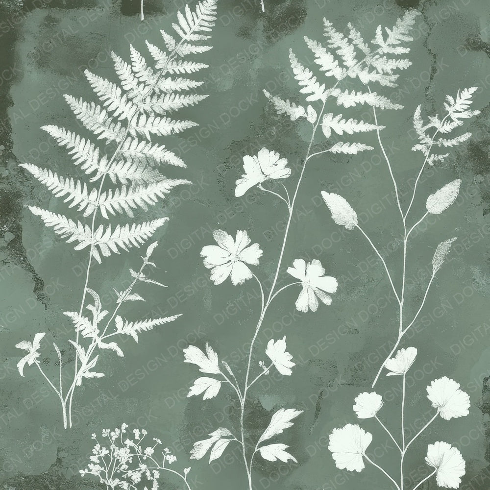 Sage Chalk Florals Digital Paper Pack (DDD003341)
