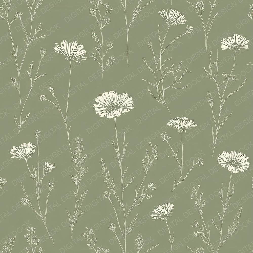 Sage Cream Wildline Digital Paper Pack (DDD008023)