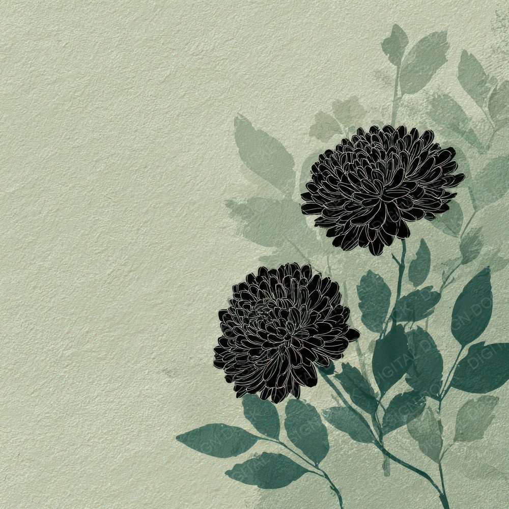 Sage Floral Block Background Digital Paper Pack (DDD007764)