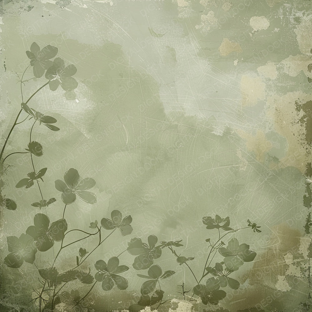 Sage Green Floral Digital Paper Pack (DDD003349)