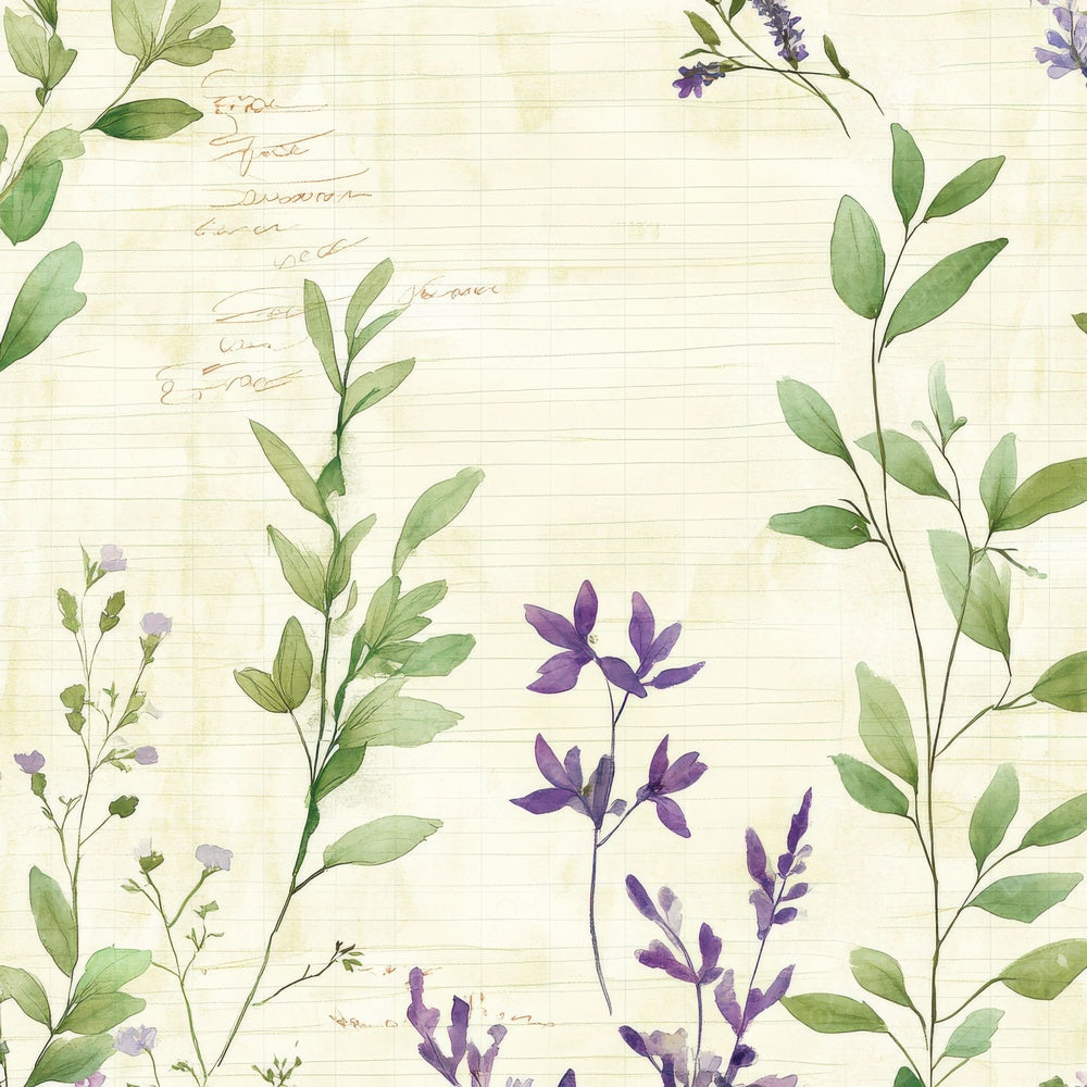 Sage Lavender Notes Digital Paper Pack (DDD003352)