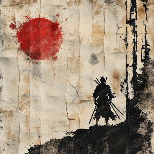 Samurai Katana Silk Digital Paper Pack (DDD003368)