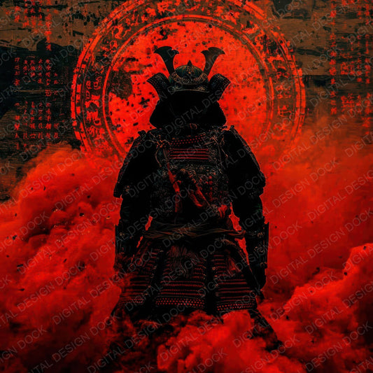 Samurai Red Smoke Digital Paper Pack (DDD003369)