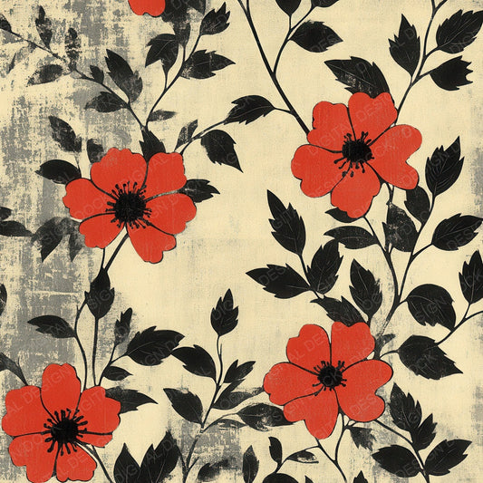 Scarlet Olive Blossom Digital Paper Pack (DDD003404)