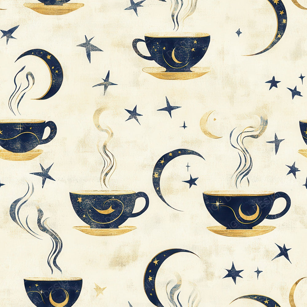 Seamless Teacup Pattern Paper Digital Paper Pack (DDD003439)