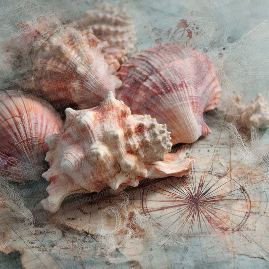 Seashell Compass Foam Digital Paper Pack (DDD007724)