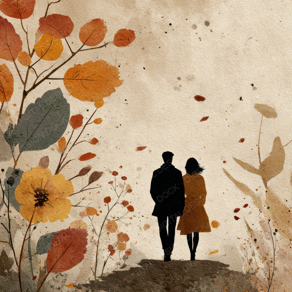 Seasonal Autumn Walk Scene Digital Paper Pack (DDD007841)
