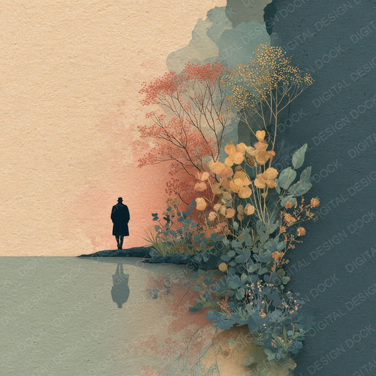 Seasonal Change Reflection Scene Digital Paper Pack (DDD007842)