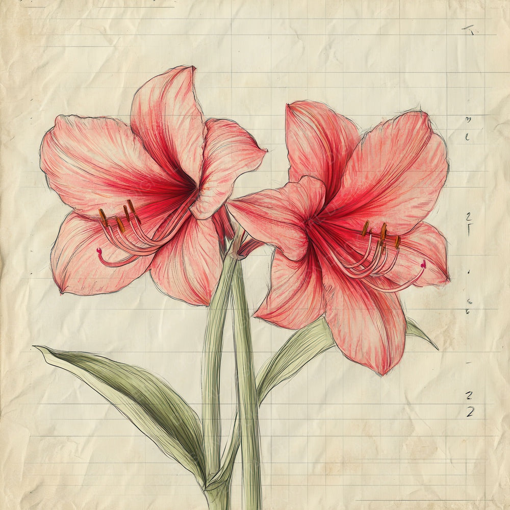 Sketch Amaryllis Notepad Digital Paper Pack (DDD003500)