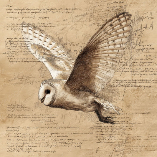 Sketch Barn Owl Flight Sheet Digital Paper Pack (DDD003507)