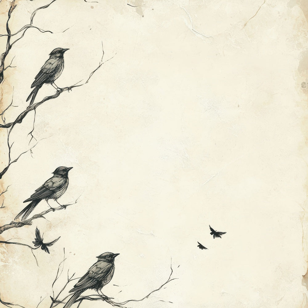 Sketch Bird Perch Digital Paper Pack (DDD003511)