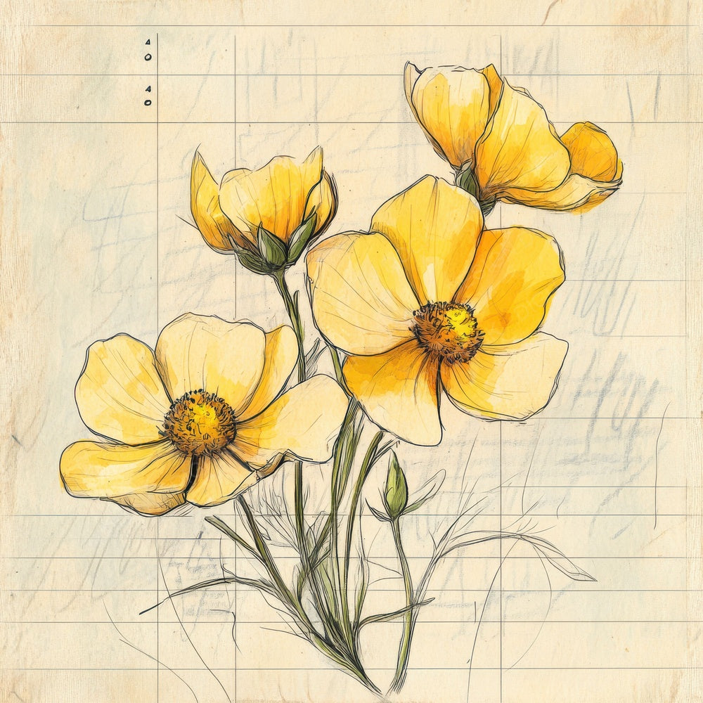 Sketch Buttercup Notepad Digital Paper Pack (DDD003517)
