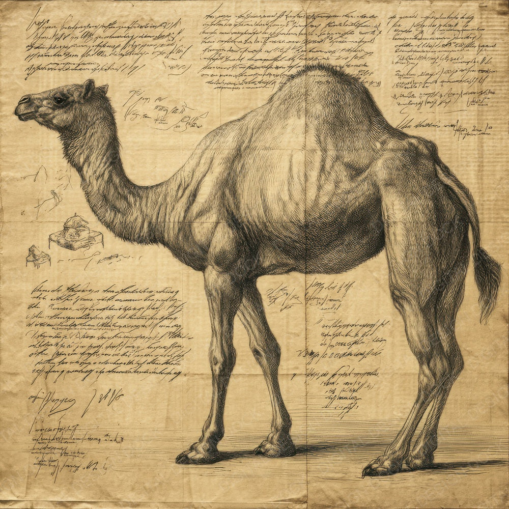 Sketch Camel Desert Chart Digital Paper Pack (DDD003519)