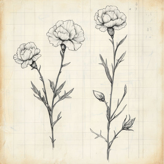 Sketch Carnation Notepad Digital Paper Pack (DDD003524)
