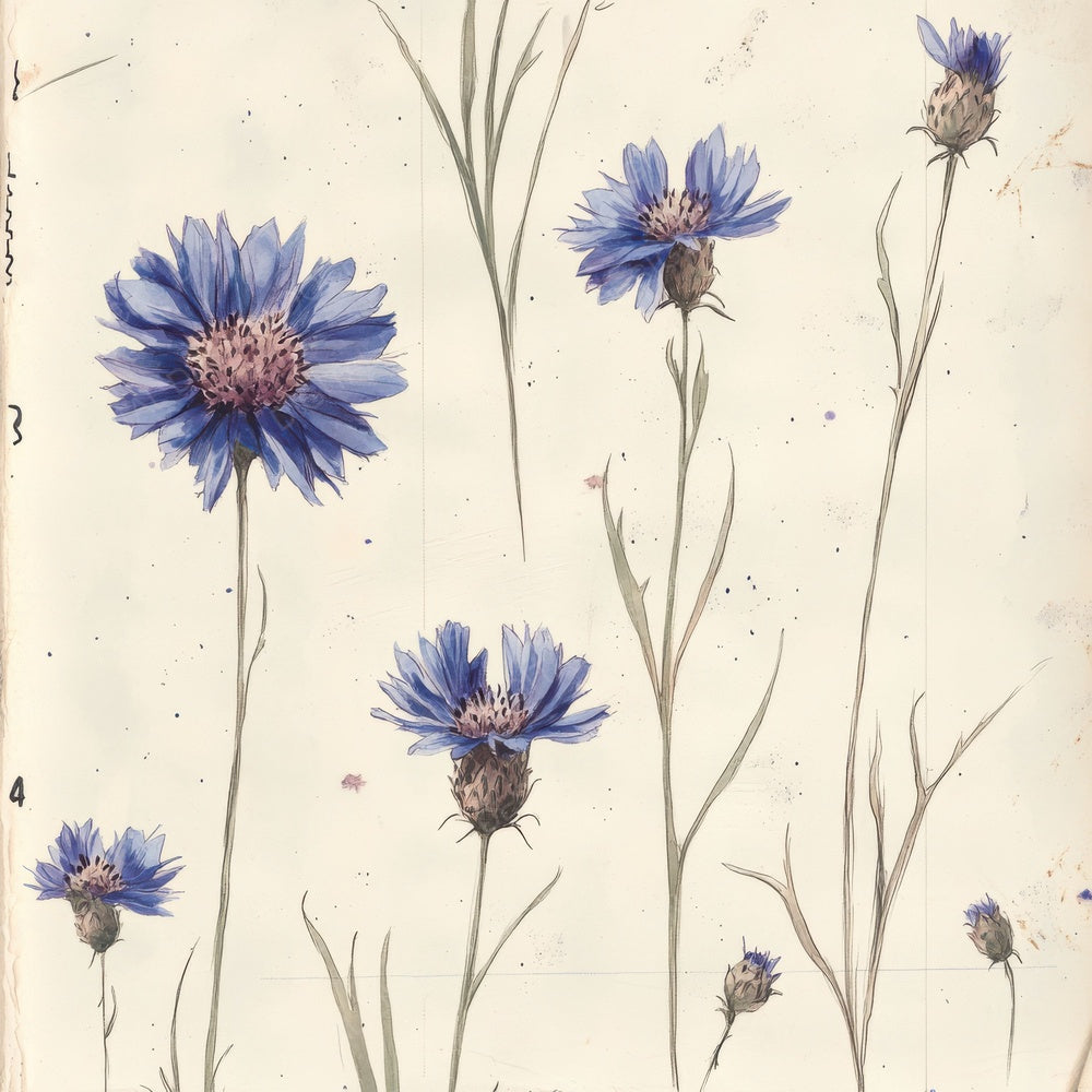 Sketch Cornflower Notepad Digital Paper Pack (DDD003535)