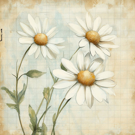 Sketch Daisy Colour Digital Paper Pack (DDD003543)