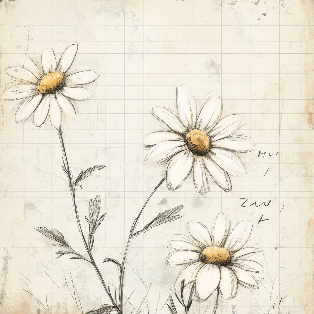 Sketch Daisy Colour Digital Paper Pack (DDD003543)