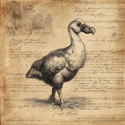 Sketch Dodo Bird Field Chart Digital Paper Pack (DDD003546)