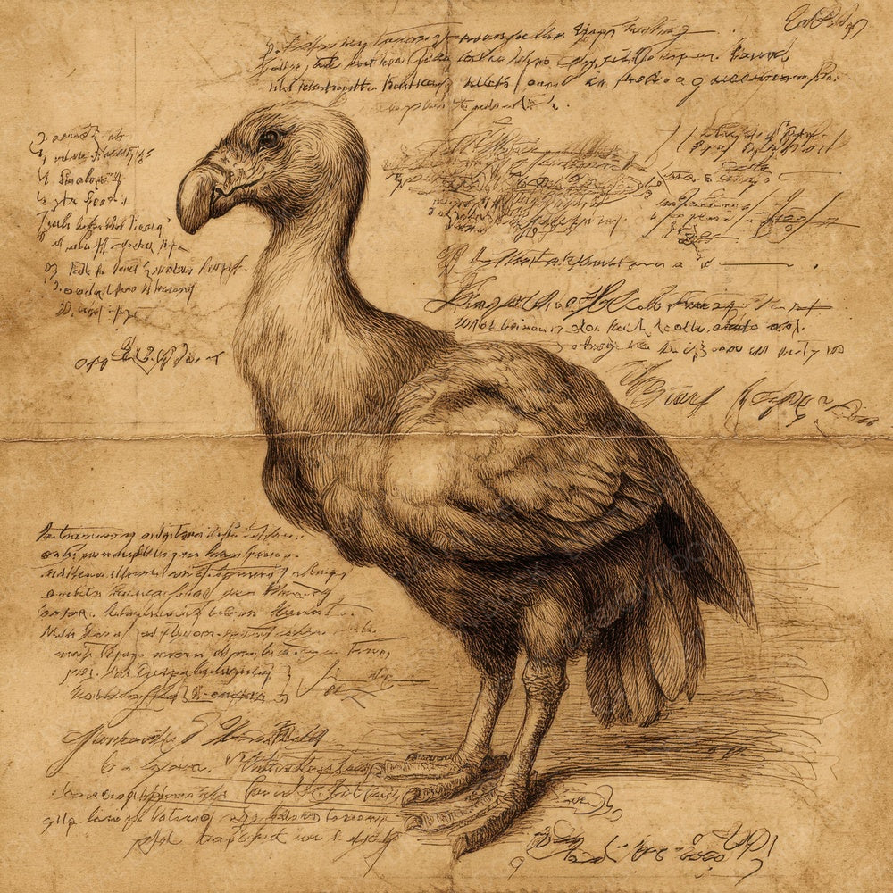 Sketch Dodo Bird Field Chart Digital Paper Pack (DDD003546)
