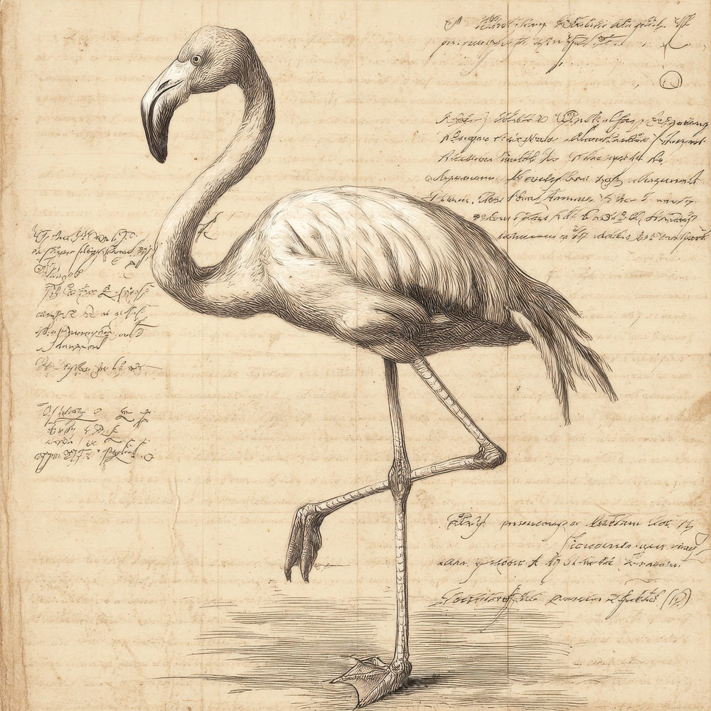 Sketch Flamingo Field Study Digital Paper Pack (DDD003553)