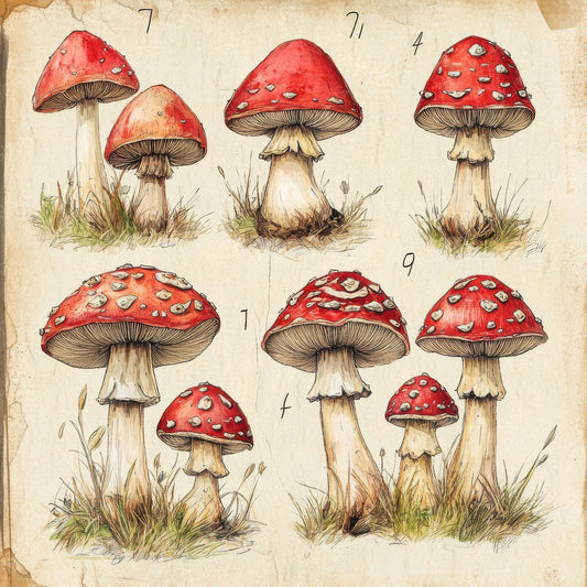 Sketch Fly Agaric Notepad Digital Paper Pack (DDD003554)