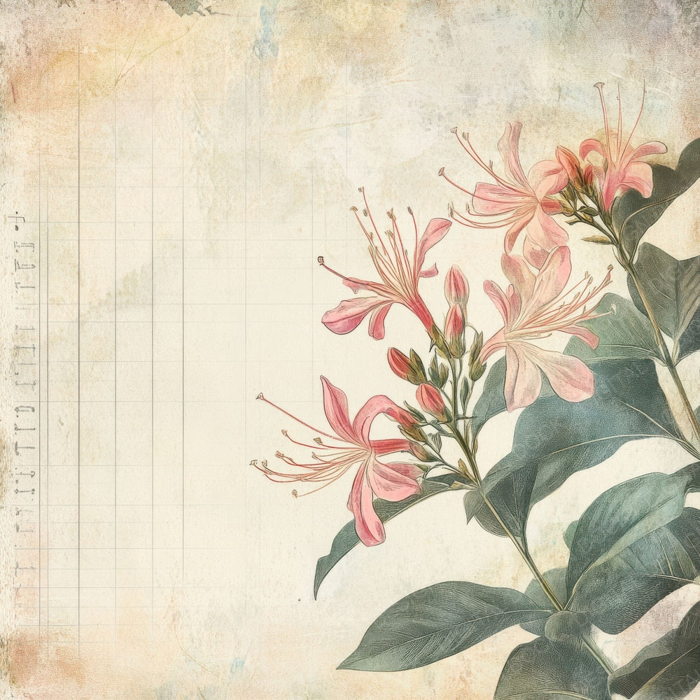 Sketch Honeysuckle Notepad Digital Paper Pack (DDD003578)