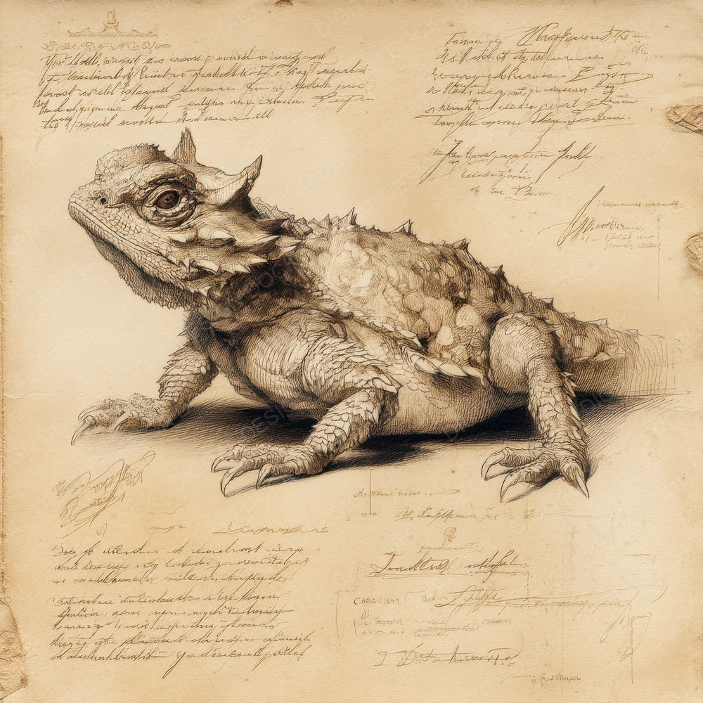 Sketch Horned Lizard Crouch Digital Paper Pack (DDD003579)