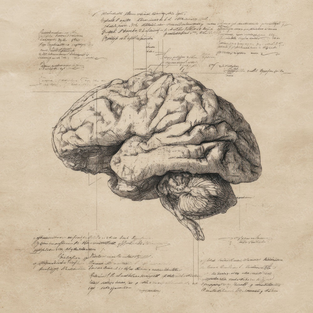 Sketch Human Brain Digital Paper Pack (DDD003580)