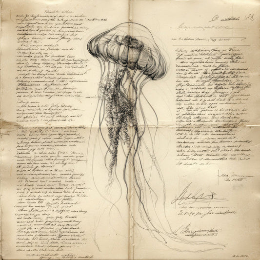 Sketch Jellyfish Anatomy Digital Paper Pack (DDD003594)