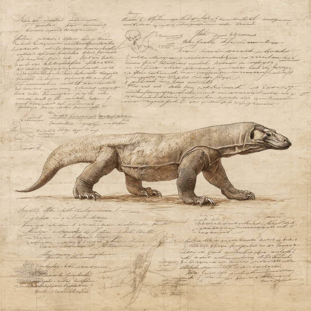 Sketch Komodo Dragon Walk Digital Paper Pack (DDD003597)