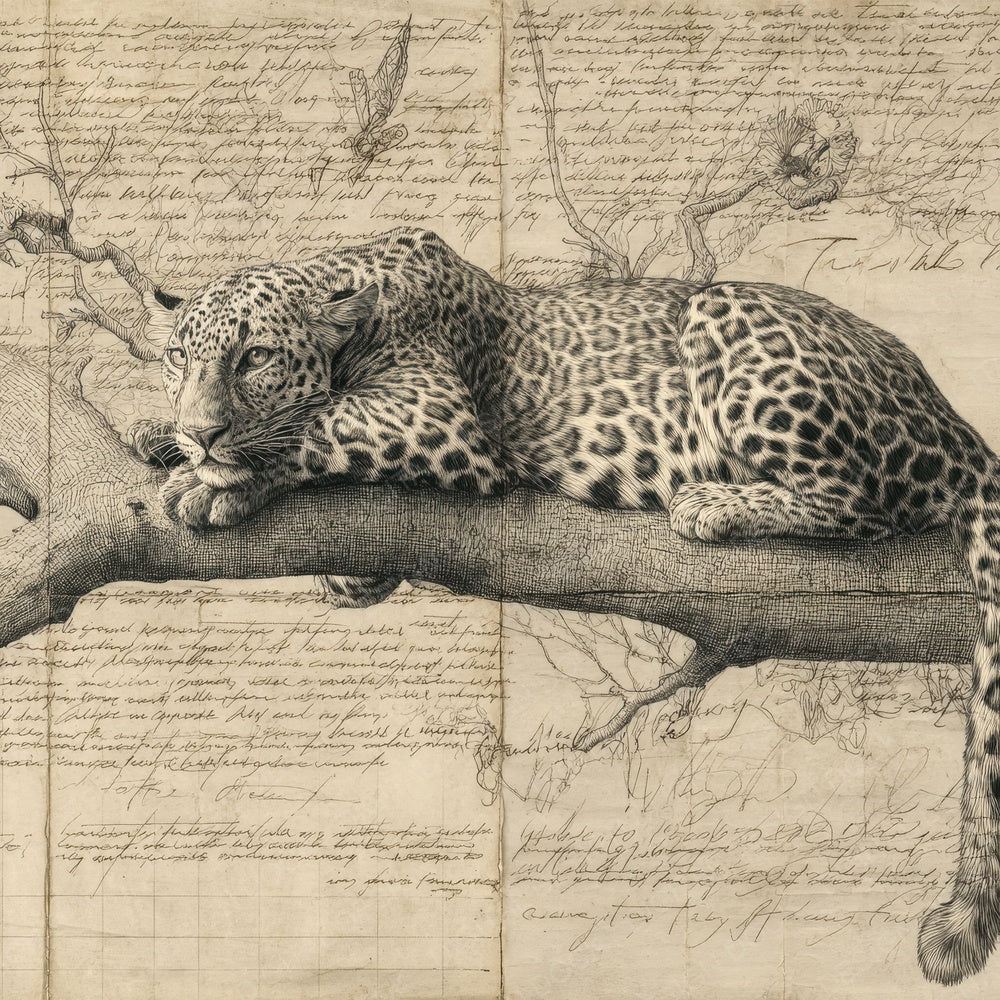 Sketch Leopard Branch Study Digital Paper Pack (DDD003601)