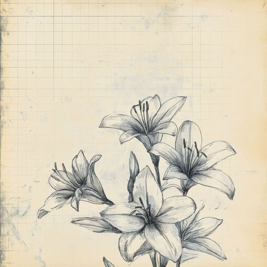 Sketch Lily Notepad Digital Paper Pack (DDD003603)